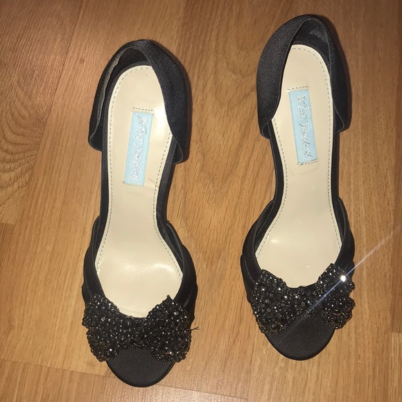 BETSEY JOHNSON Dancing Gleam Heels in black,7/37! - Picture 2 of 8